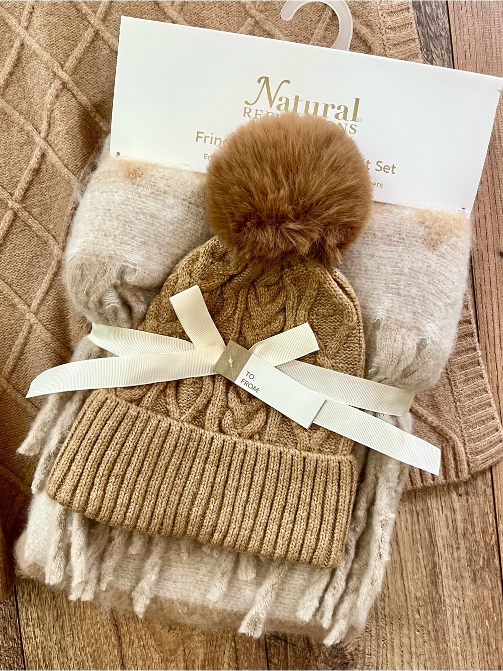 New Cozy Fringe Scarf & Hat Set